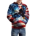 thumbnail image 3 of LAOLIUSN Funny American Flag Eagle Hoodie USA Bald Eagle Graphic Sweatshirt S-4XL, 3 of 7