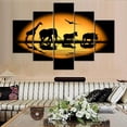 thumbnail image 3 of TISHIRON 5PCS Framed Canvas Wall Art Set,60"x40" African Wild Animals at Sunset Canvas Art Decor, 3 of 7
