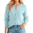 thumbnail image 7 of Wutalume Women's Solid Color Long Sleeve Mid Length Cardigan Top Jacket, Lightweight Open Front Layer, Versatile Cover Up for Indoor and Outdoor,Light Blue S, 7 of 7