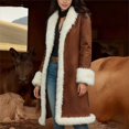 thumbnail image 2 of Winter Long Coat Blend Shearling Lined Warm Outerwear Elegant Trench Style Jacket For Cold Weather Fashion winter clothing for women, 2 of 7