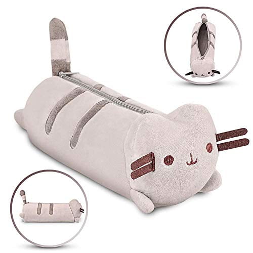 Pusheen Cat Pencil Case Plush Stuffed Animal Accessory Gray 8.5