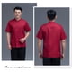 thumbnail image 4 of Chaqueta de chef de verano Botones de uniforme de chef de poliéster con bolsillos delanteros Traje Catering Suministros de cocina de moda para cafetería Rojo XXL Inevent LF000330-16, 4 of 7