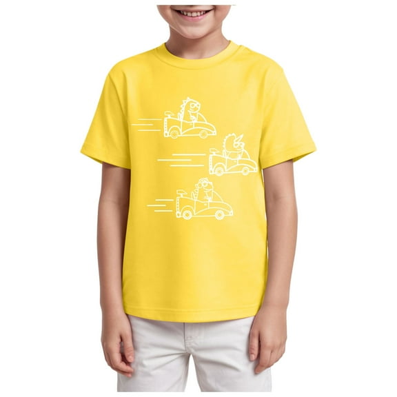 adviicd T Shirts for Boys Boys Girls Shirts T-Shirt Clothes Kids Youth Short Sleeve Tees (Yellow,2-3 Years)