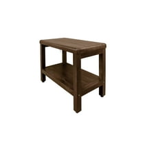 DecoTeak® Eleganto® 24" Teak Wood Shower Bench with Shelf in Woodland Brown Finish