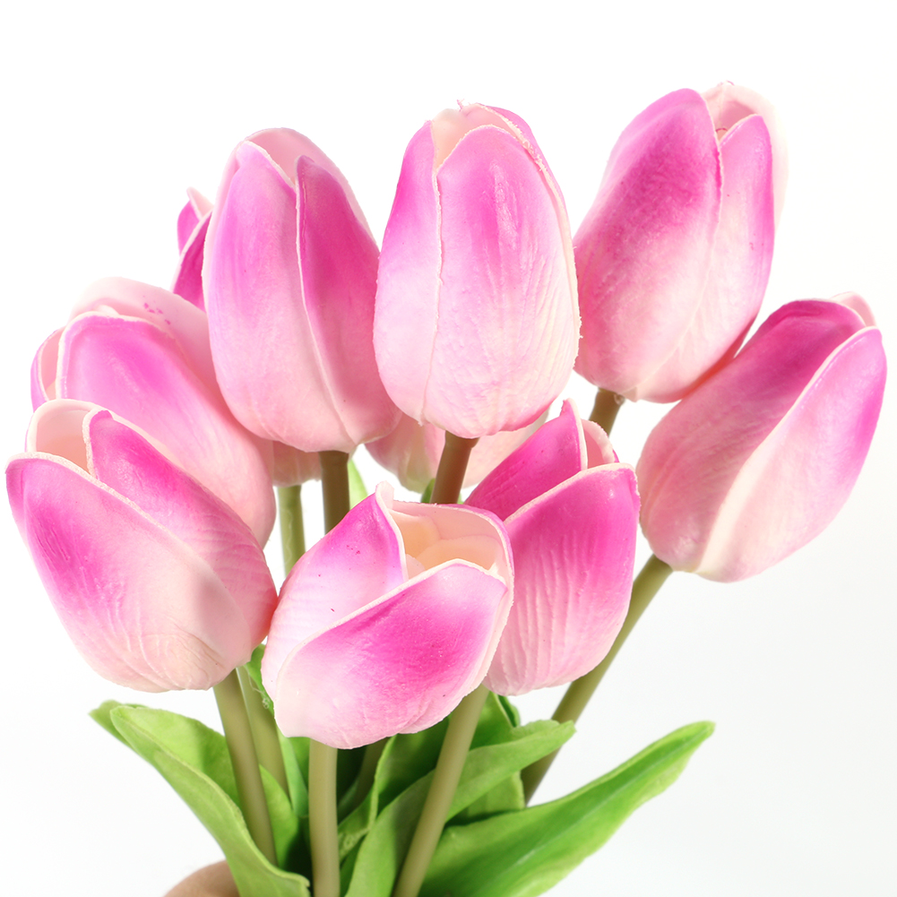 Artificial Tulip Fake Holland Mini Tulip Real Touch Flowers 10 Pcs for