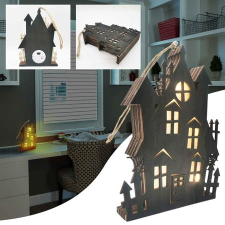 

EGNMCR Halloween Props Halloween Wooden Lighting Wooden Castle Haunted House Modeling Lighting Pendant Pendant Desktop Window Decorations Halloween Decorations - Fall Savings Clearance