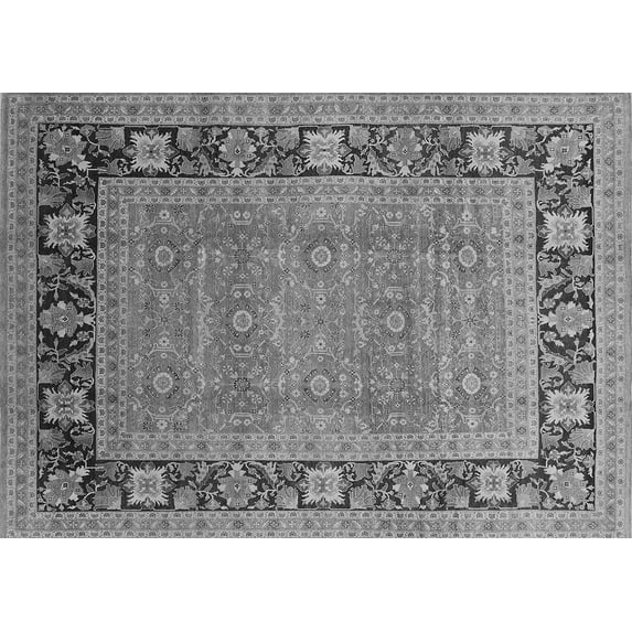 Ahgly Company Indoor Rectangle Oriental Gray Industrial Area Rugs, 8' x 12'