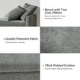 thumbnail image 5 of 59" Storage Bench Upholstered Bed Sturdy End Foot Stool 2 Throw Pillows Bedroom Entryway Living Room Charcoal, 5 of 9
