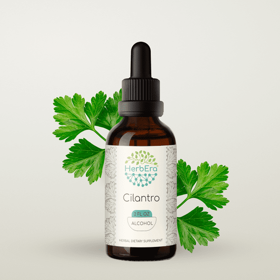 Cilantro Alcohol Herbal Extract Tincture, Super-Concentrated Organic Cilantro (Coriandrum Sativum) Dried Leaf 2 oz
