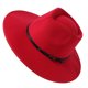 thumbnail image 5 of Sonducket Sombrero Fedora de ala ancha de lana para mujer, unisex, con ajuste ajustable, sombrero de moda para mujer, duradero a la moda Sombreros Beige, 5 of 6