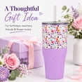 thumbnail image 5 of Biddlebee 30oz Insulated Stainless Steel Tumbler with Straw and Silicone Boot, Garden Blooms, 5 of 13