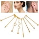 thumbnail image 4 of GOOHOCHY pendientes industriales de acero inoxidable con forma de flecha, con tornillo y barra, joyería para piercing para mujer y hombre (dorados), 4 of 7