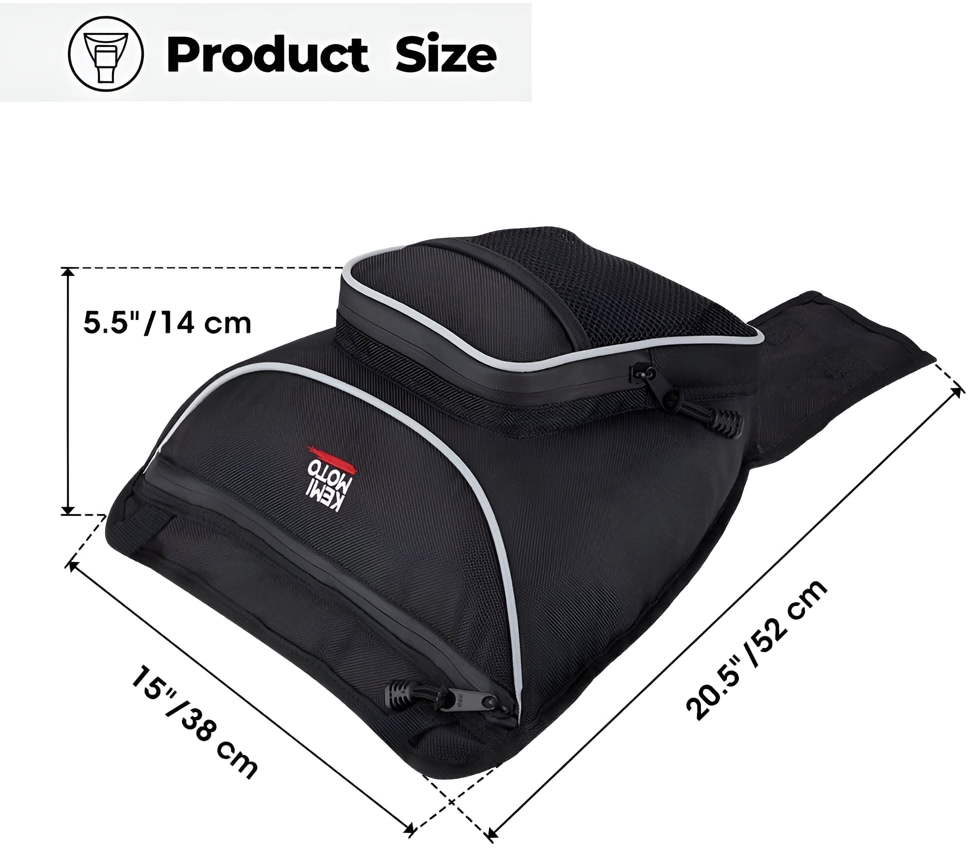 Kemimoto UTV Cab Pack Center Seat Bag Compatible with Polaris RZR XP 1000 Turbo S 900 570 800 2014-2022