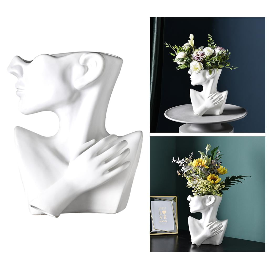 Details about   Nordic Creative Ceramic Head Vase Flower Arrangement Face Pot Planter Home Decor 