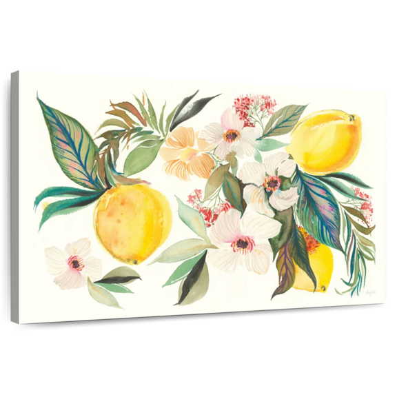 Elephant Stock Citrus Summer I Wall Art - Horizontal Canvas Wall Art - Dining Room Wall Decor - Food And Drink Canvas - Beige And Gold Decor By Kristy Rice - 12" x 8"