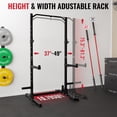 thumbnail image 6 of Mikolo Power Rack with Pull-Up Bar, Multi-Functional Half Squat Rack with Land Mine,Adjustable Width, Suitable for 6/ 7FT Barbell for Home Gym, 6 of 13