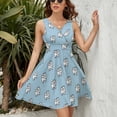 thumbnail image 3 of Samoyed Pattern Sleeveless Dress Women Summer Evening Dresses Ladies Sundress, 3 of 7