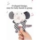 thumbnail image 3 of D-KIUBIUO GCHY Baby Plush Rattle Toy, Black and White Plush Ring, Soft Stuffed Animal Rattle with Sound, Developmental Hand Grip Toys for 0-1 Year Old, 3 of 4