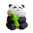 thumbnail image 1 of Adorable figura de panda en miniatura de 4 cm tallada en madera para decoración de escritorio de oficina y coche (estilo bambú abrazable), 1 of 5
