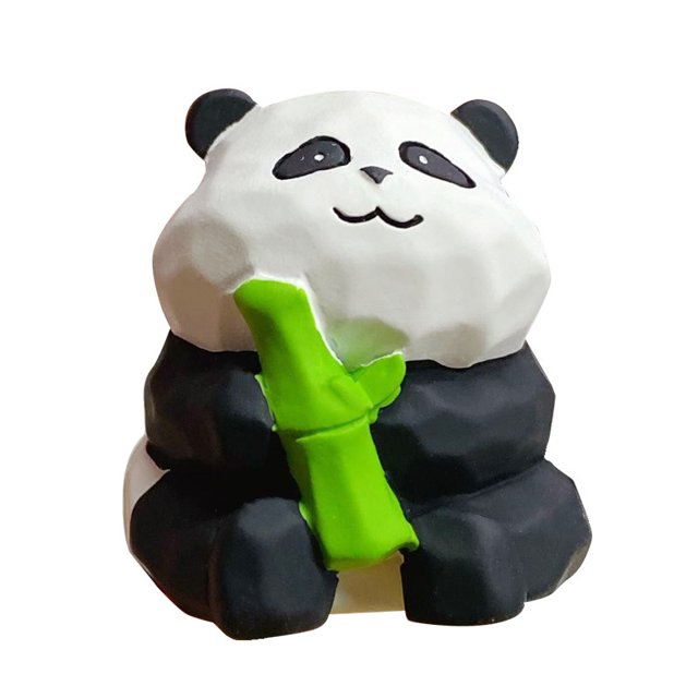 Adorable figura de panda en miniatura de 4 cm tallada en madera para decoración de escritorio de oficina y coche (estilo bambú abrazable)