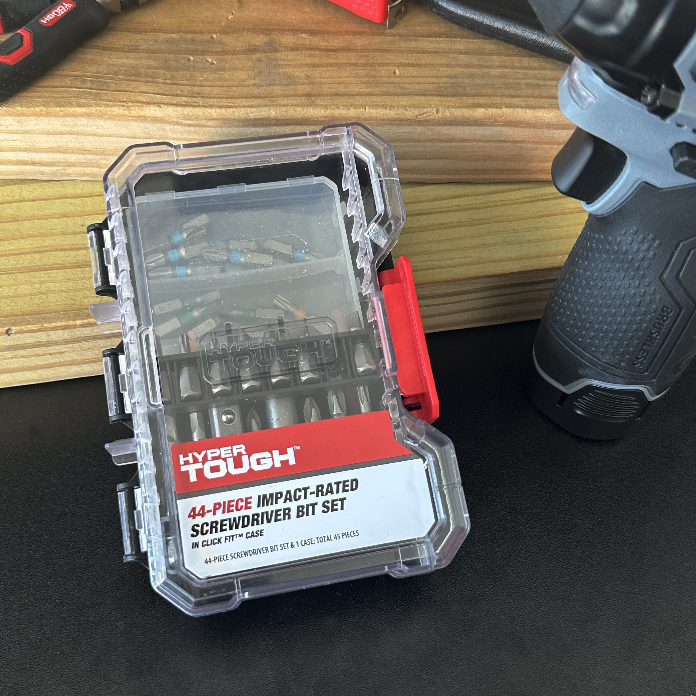 Juego de 44 puntas de destornillador de impacto Hyper Tough en estuche Click Fit 7