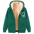 thumbnail image 3 of QATAINLAV Ofertas en Walmart Womens Zip Up Hoodies Sherpa Lined Fleece Thermal Jacket Casual Full Zip Winter Warm Thick Coats with Pockets Green L, 3 of 5