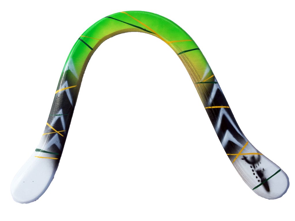 Delicate Arch Boomerang from Colorado Boomerangs 50 yard flight path