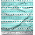thumbnail image 1 of Soimoi Green Poly Georgette Fabric Aztec Geometric Printed Fabric 1 Yard 52 Inch Wide, 1 of 3