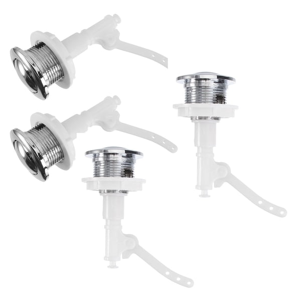 HOMEMAXS  4 Pcs Toilet Button Switch Handle Flush Tank Replacement White