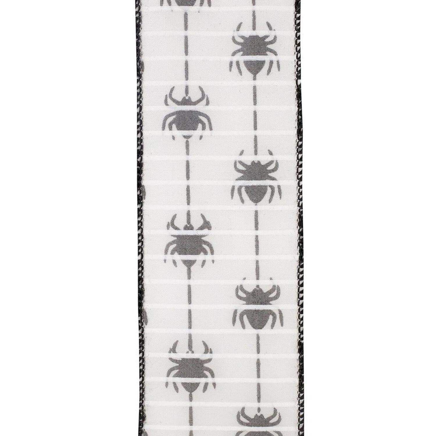 Reliant Ribbon - 93952W-982-40F, Ribbon, White/black, 2-1/2 Inch, 10 Yards