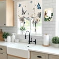 thumbnail image 5 of Blue Floral Balloon Curtains for Windows, Bedroom Curtains 54 Inch Length, Spring Watercolor Flowers Butterflies Beige Tie Up Curtains Panels Thermal Insulated Bathroom Curtains Window 42"x54", 5 of 8
