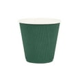 thumbnail image 5 of Restpresso 8 oz Forest Green Paper Coffee Cup - Ripple Wall - 3 1/2" x 3 1/2" x 3 1/4" - 500 count box, 5 of 10