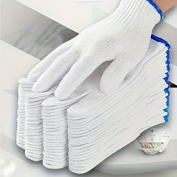 CHUANK 24-Pack Durable Cotton Thread Work Gloves Unisex Adult Size for Factory and Field Labor Breathable Fabric Material