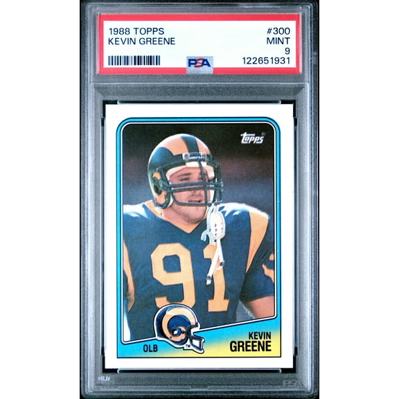 Graded 1988 Topps Kevin Greene #300 Rookie RC Football Card PSA 9 Mint