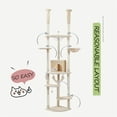 thumbnail image 4 of Pefilos Floor to Ceiling Cat Tree for Indoor 92.9"-101.6" Height Adjustable Cat Tower Tall Kitty Climbing Play House with Scratching Posts, Cozy Cat Condo, Perches and Large Hammock, Beige, 4 of 7