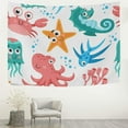 thumbnail image 3 of GZHJMY Tapestry Wall Hanging Cute Octopus Starfish Marine Animals Tapestry Decorative Wall Blanket Bedding Tapestry for Bedroom Living Room Dorm 80x60 inch Gift Decor, 3 of 7