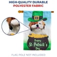 thumbnail image 4 of America Forever Happy St Patricks Day House Flag Dogs Pot of Gold 28 x 40 Inch Leprechaun Luck of the Irish Double Sided Outdoor Yard Cute Lucky Pup Clover Shamrock St Patricks Day Decorations, 4 of 5