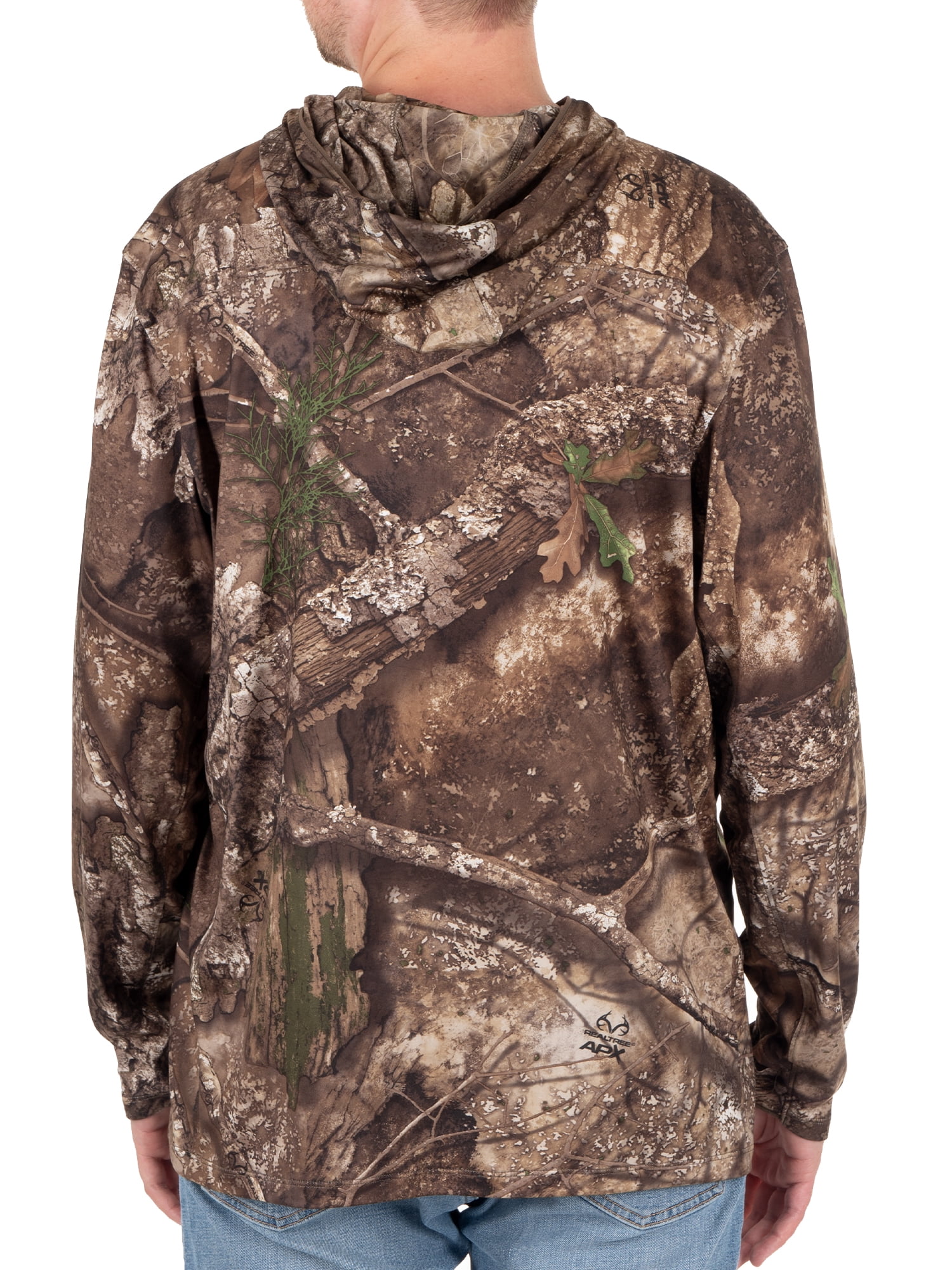 Realtree Men's Long Sleeve Performance Fishing Hoodie, L