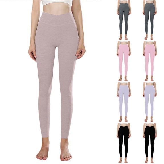 ATENAR Workout Leggings for Women,Leggings for Women,Pants for Women,Cinched,Comfort Fit,Solid,Nylon,Spandex,Beige,XL(US:10)