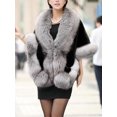 thumbnail image 3 of LELINTA Women Winter Warm Soft Faux Fur Shawl Stole Shrug Wrap Cape for Wedding Party, 3 of 6
