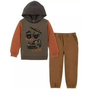 Kids Headquarters BROWN Little Boys Hooded and Twill Joggers, 2 Pc. Set, US 7