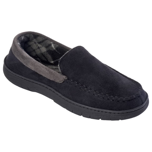 Haggar Men’s Microsuede Fleece-Lined Venetian Slippers L 9.5-10.5