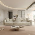 thumbnail image 3 of Magic Home Convertible Sectional Sofa Modular Couch,Modern Corduroy Sofa with Pillows for Living Room,Apartment and Small Space,3-Seat Sofa,Beige, 3 of 14