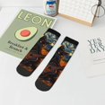thumbnail image 7 of Rocae Starry Night Cat Guitarist A for Premium Adult Socks,Comfortable, Breathable, and Durable Socks, Perfect for Everyday Wear, 7 of 7