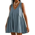 thumbnail image 5 of Eternatastic Womens Summer Casual Sleeveless Tank Dress V Neck Mini Dresses Beach Sundress with Pockets, 5 of 6