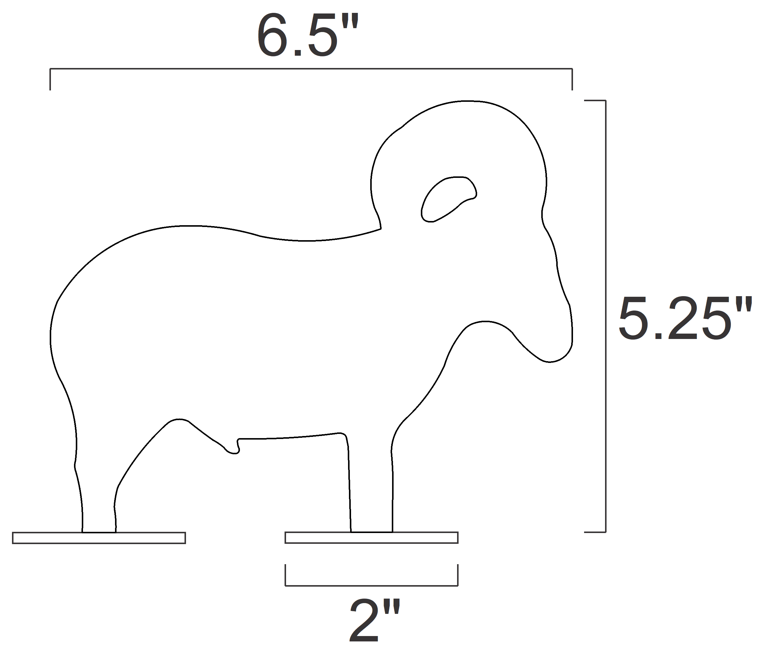 Magnum Target 1/5sc. NRA/IHMSA Metallic Silhouette Targets - 4pc. Small Bore Rifle Knock-overs - Unpainted - 4NP