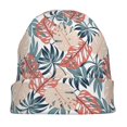 thumbnail image 7 of Naloa Tropical Leaves Soft Beanie Hat, Knit Beanie Daily Beanie in Fine Knit for Women Men Winter Travel, Outdoor, 7 of 7