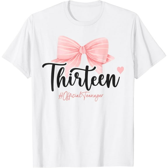 13th Birthday Coquette Bow Pink 13 Year Old Birthday Girl T-Shirt