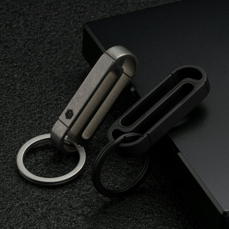 KeyUnity Keychain Clip for Belt, KS02 Stainless Steel Belt Loop Keychain,  Gifts for Men Dad, Gray