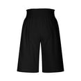 thumbnail image 5 of IDALL Athletic Shorts for Women Linen Shorts Womens Casual Solid Side Pockets Pants Shorts Elastic Waist Pockets Daily Shorts Summer Shorts Lounge Shorts Women Black M, 5 of 6